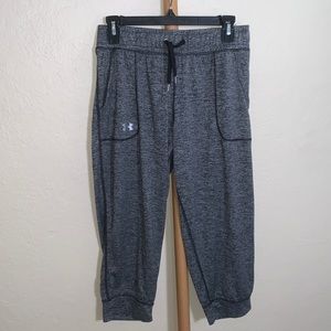 Under Armour knee length heather gray draw string joggers